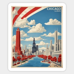 Chicago Illinois United States of America Tourism Vintage Poster Sticker